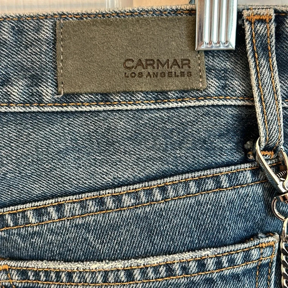 Carmar Denim Women’s (25) High Waist Distressed Chain Straight Leg Jeans - Picture 3 of 7